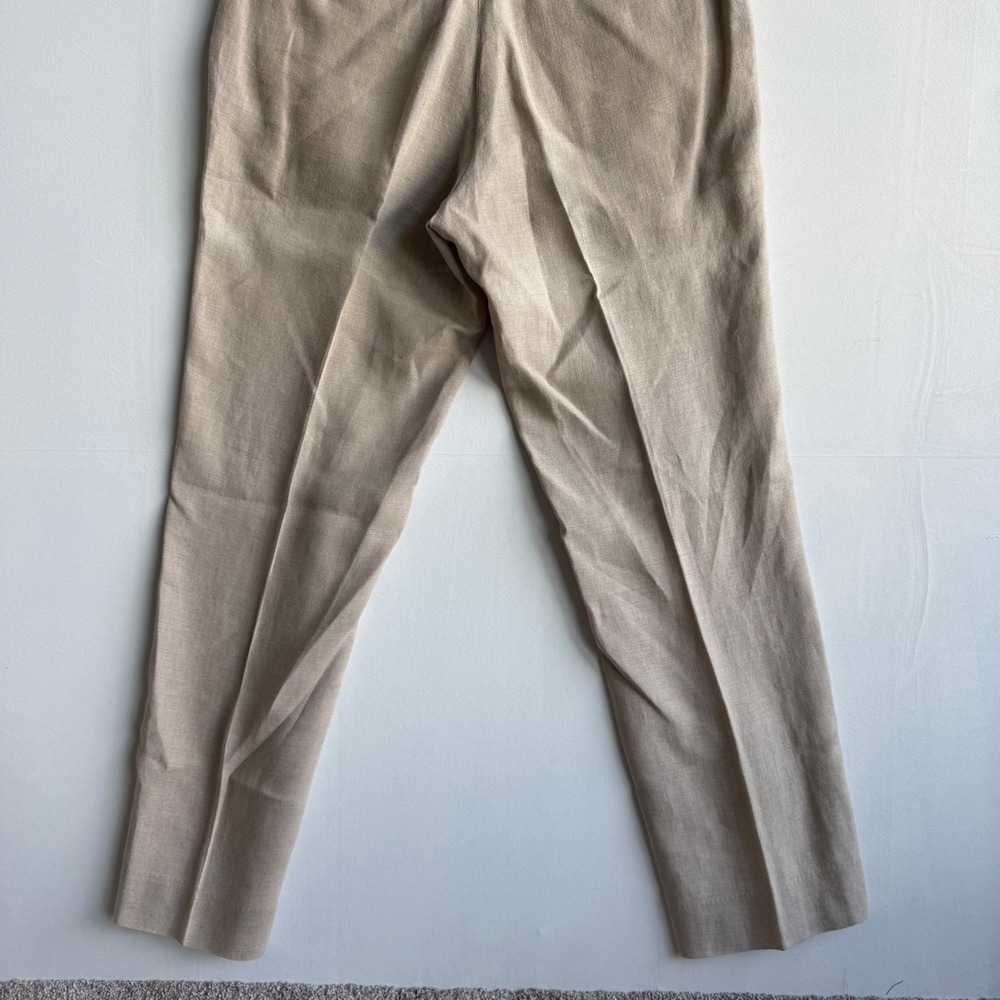 Paul Fredrick Mens Tan 100% Linen Flat Front Dress Pants Size 36 Tall Classic - Picture 10 of 14